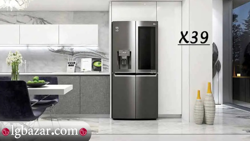 طراحی یخچال ساید بای ساید الجی مدل X39 سیلور 